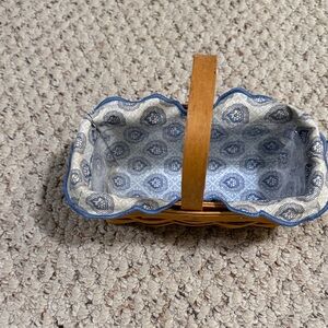 Longaberger Blue and Tan Basket with Handle